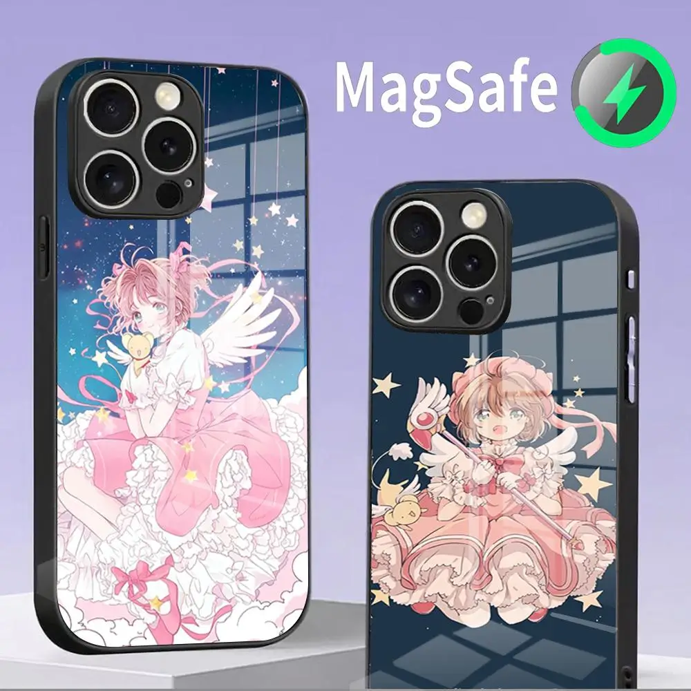 

C-Cardcaptor S-Sakuras Anime Phone Case For IPhone 16 15 14 13 12 11 Pro Max 13mini 12mini Magsafe Glass Cover