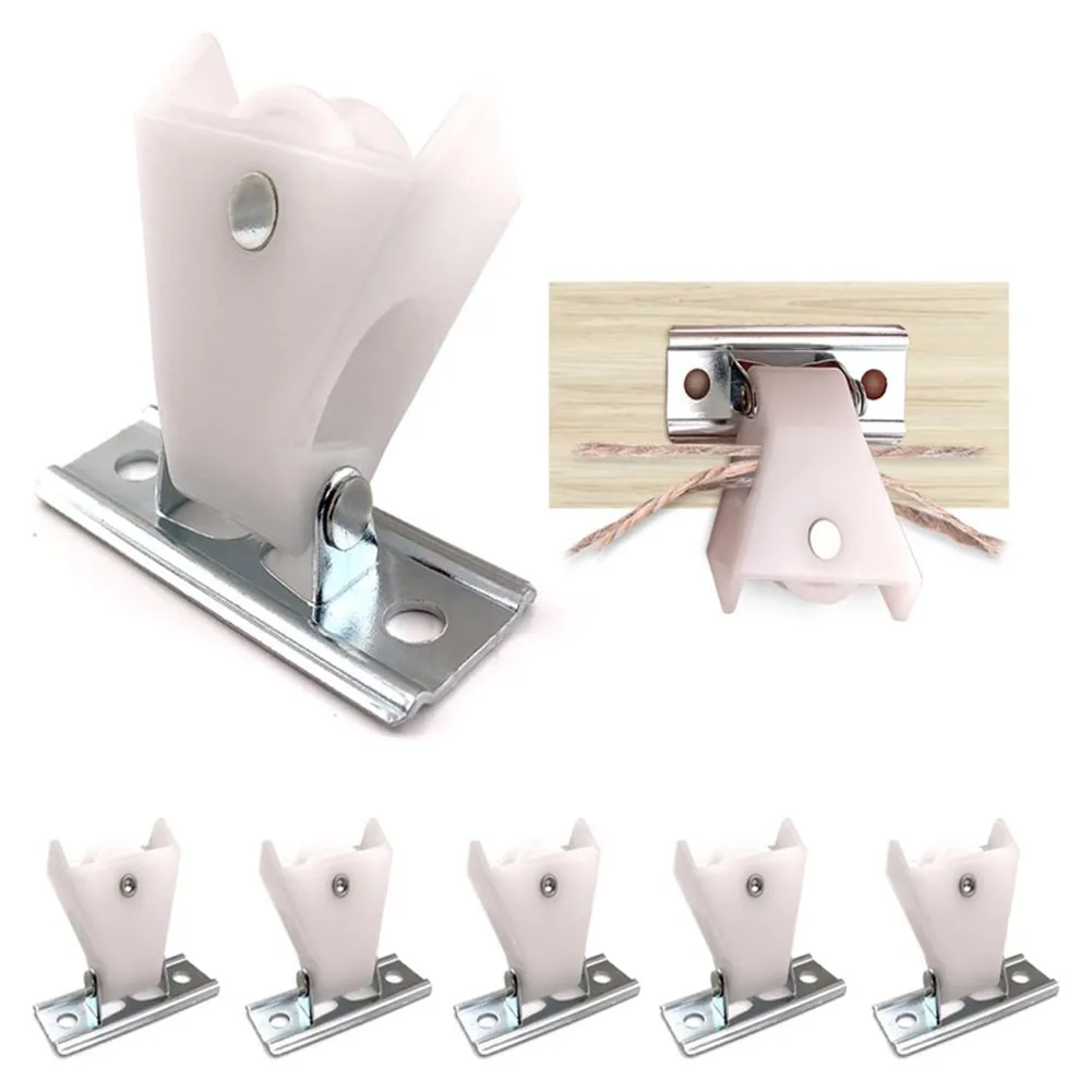 Complete Set of 6 Curtain Pulleys for Roman Blind Accessories Metal and Plastic Parts for Efficient Curtain Management
