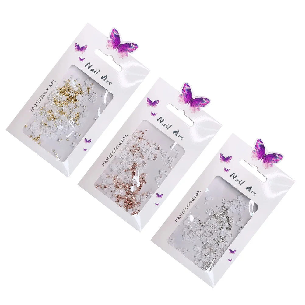 

Стальной шар, цветочные украшения для ногтей, маленький размер, смешанные красивые аксессуары для дизайна ногтей, простые в использовании для маникюра своими руками и