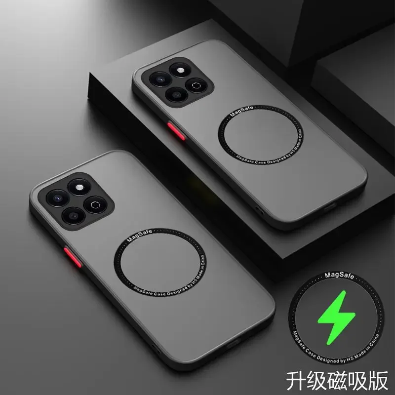 Case For Honor X7C Luxury Matte Skin Feel Magnetic Phone Cover For Honor 200 Smart X 7C Lightweight and Shockproo Bumper Funda