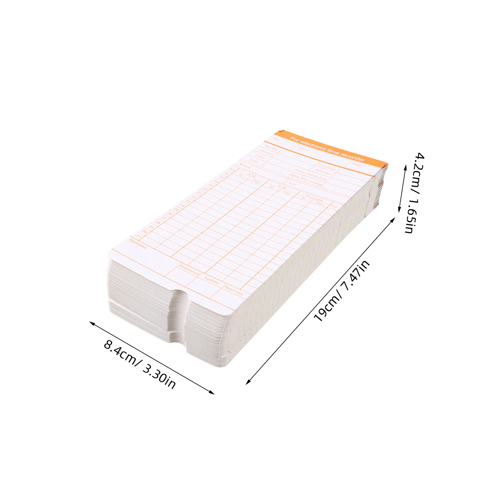 200 fogli Carte di carta per presenze Stampa ad alta definizione Carte per orologio Carte per dipendenti Accessori per ufficio