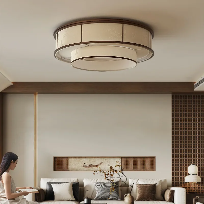 Song-style aesthetic restaurant fabric ceiling lamp