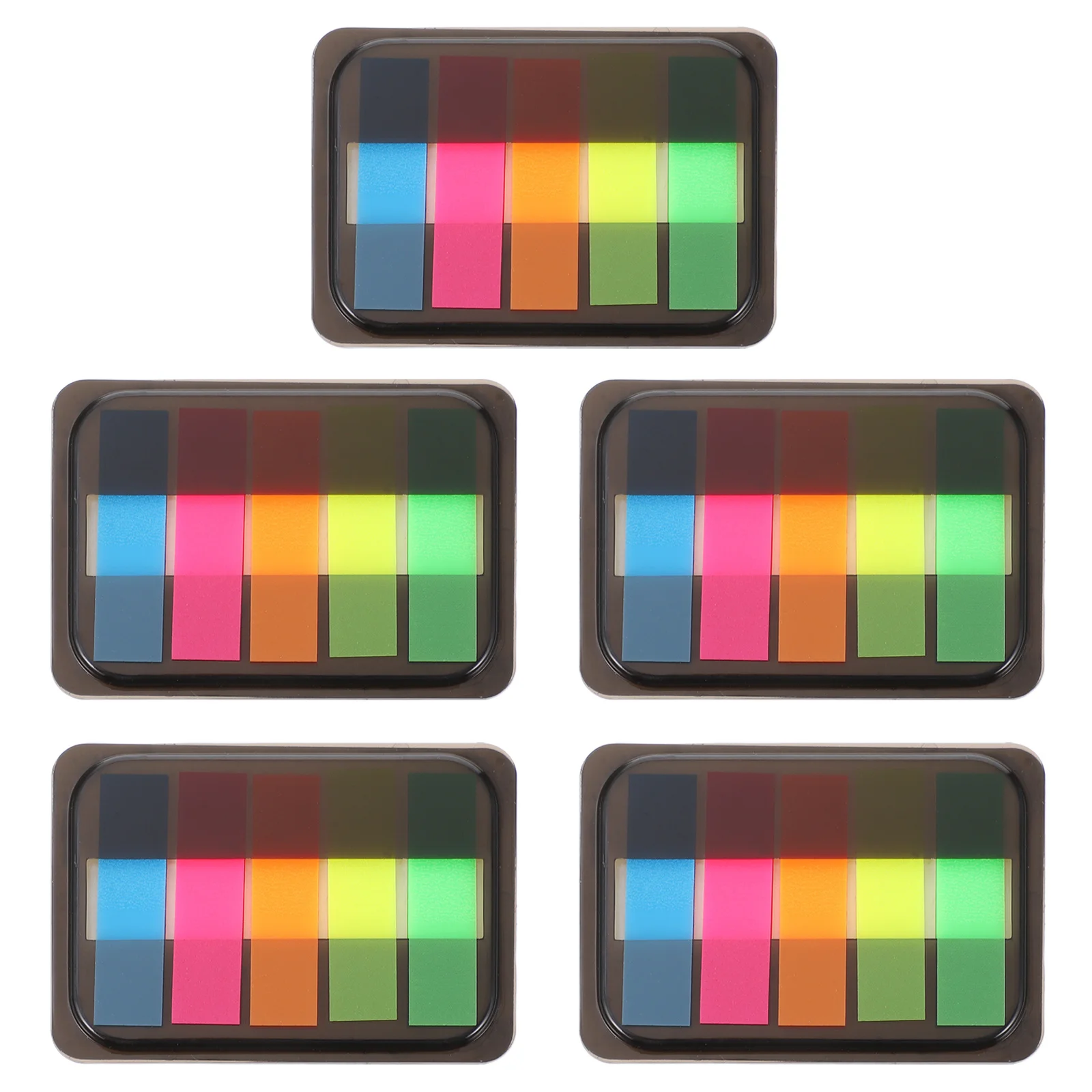 5 Boxes Fluorescent Index Stickers Reusable Memo Notes for Planners Hardcovers Journals Presentations Bookmark Sticker Office