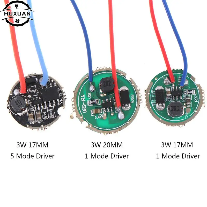 1Pc 3W LED Driver 17mm/20mm DC3.7V 1 Mode 5 Mode LED Flashlight Driver