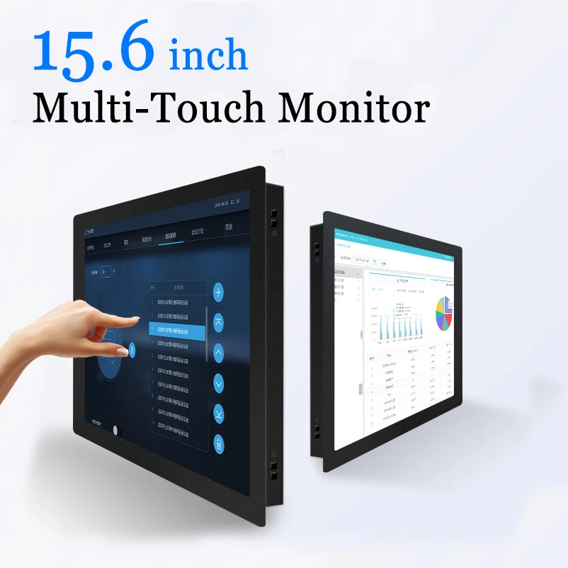 IP65 Protection 15.6 inch Capacitive Touch Screen Open Frame Monitor 10 Points USB Touchscreen Industrail Monitor