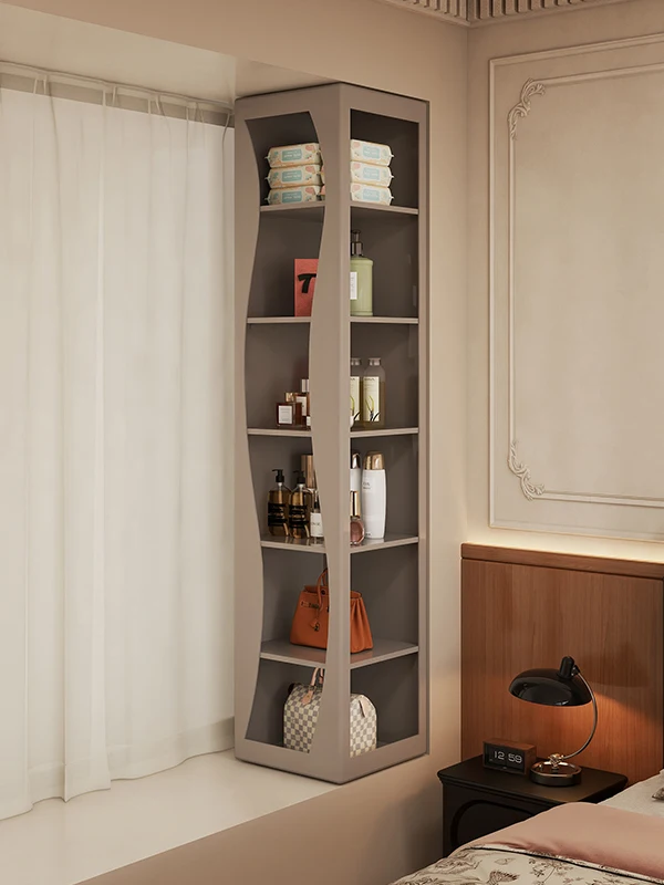 Bay window cabinet open storage rack space utilization artifact high cabinet bedroom window sill corner storage cabinet