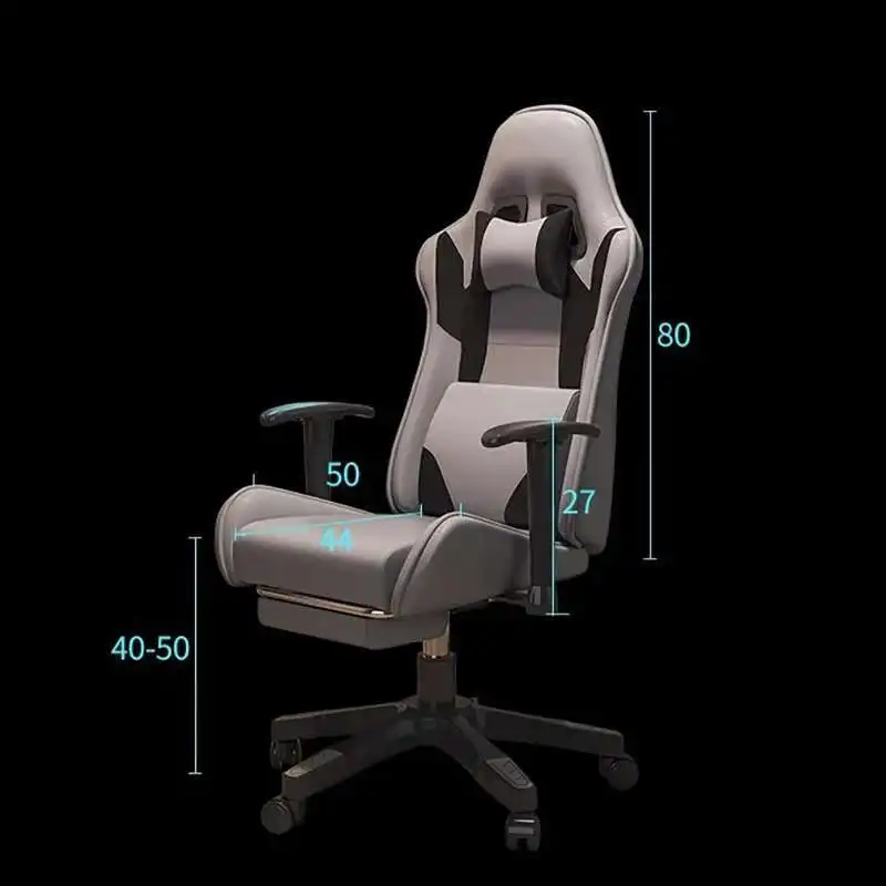 

Comfortable Footrest Office Chair Aesthetic Mobile Ergonomic Grey Gaming Chair Stylish High Back Chair Gamer Home Furniture