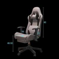 Comfortable Footrest Office Chair Aesthetic Mobile Ergonomic Grey Gaming Chair Stylish High Back Chair Gamer Home Furniture