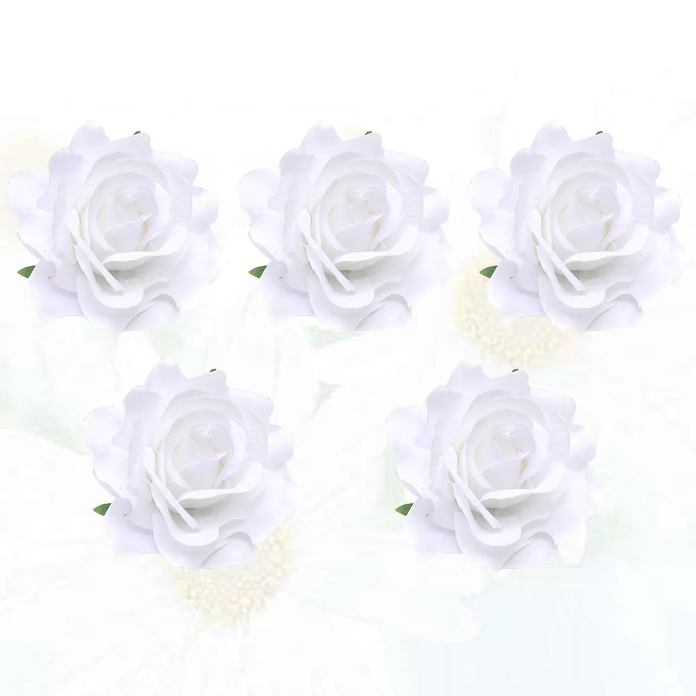 

5pcs Big Rose Brooch Wedding Corsage Hair Clip Artificial Flower Pin for Bride Groom Dress Mother Accessories Hair Tools