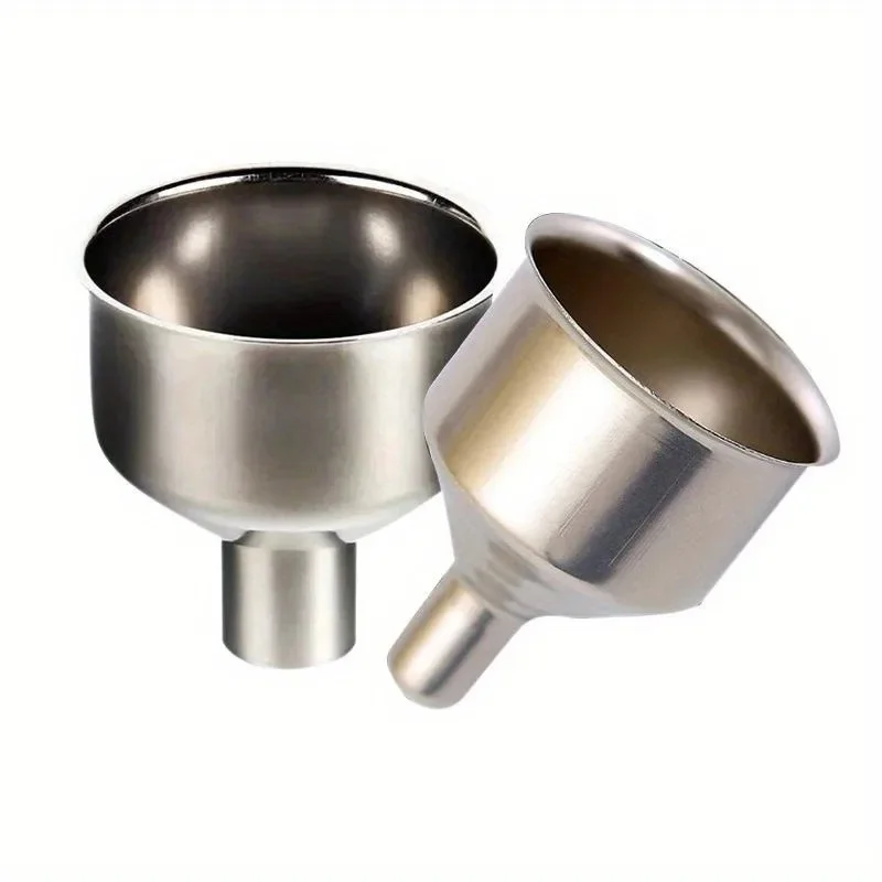 Conjunto de 2 Funis de Aço Inoxidável, Funis Cónicos Portáteis de Tamanho Duplo para Óleo e Vinho, para Servir Líquidos na Cozinha