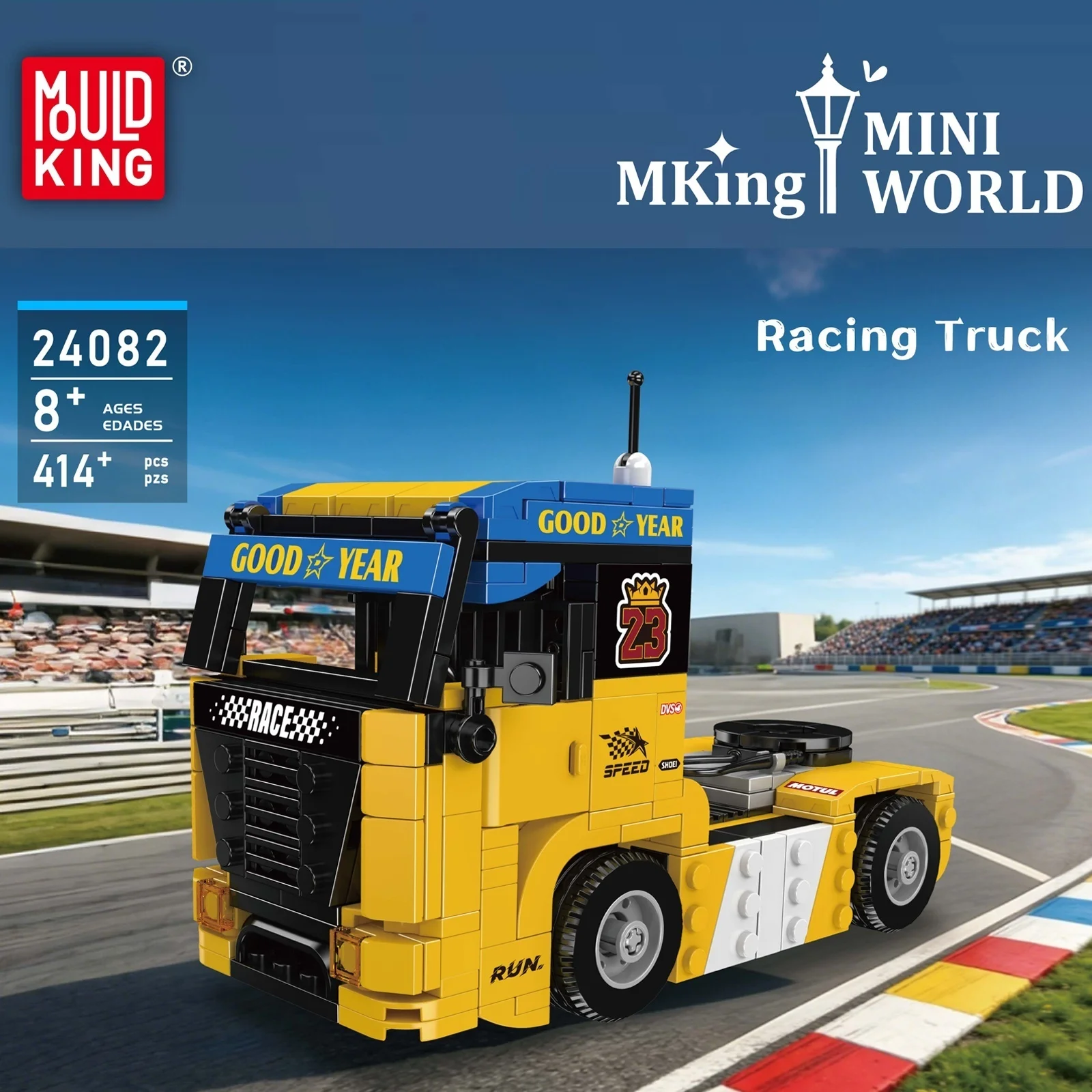 

414PCS Mould King Mini World Series 24082 Racing Truck Game Mini Speed Truck Module Creative Assembly Toys Desk Decor Toys Gifts