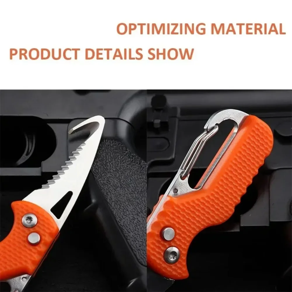 Outdoor Folding Knife Express Package Knife Gift Keychain Serrated Hook Knife Camping Carry-on Survival Tool Box Opener