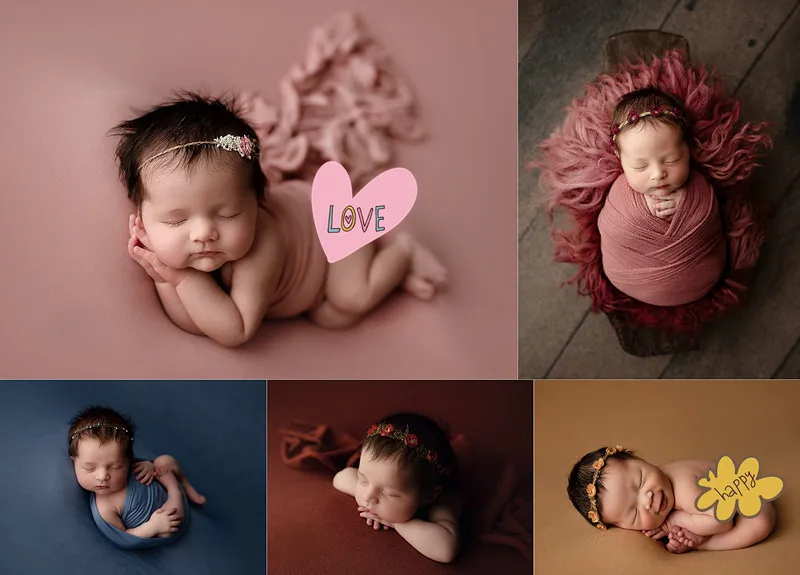 Stretch Wrap Newborn Photography Props Akcesoria Baby Boy Girl Miękkie elastyczne okładyBlanket Multi-Colors Swaddlings