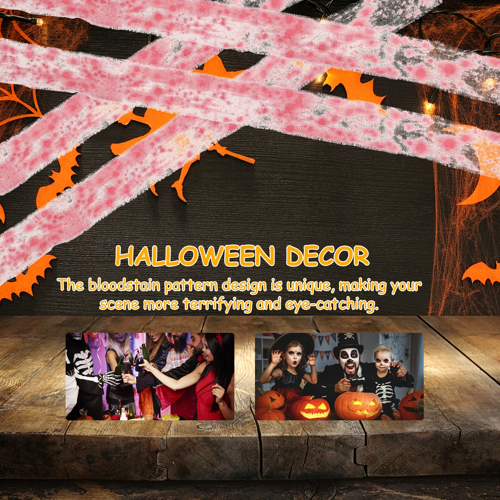 

Halloween Bloody Gauze Cloth Prop Horror Bloodstain Design Party Decoration Creepy Haunted Scenery Halloween Bloody Gauze