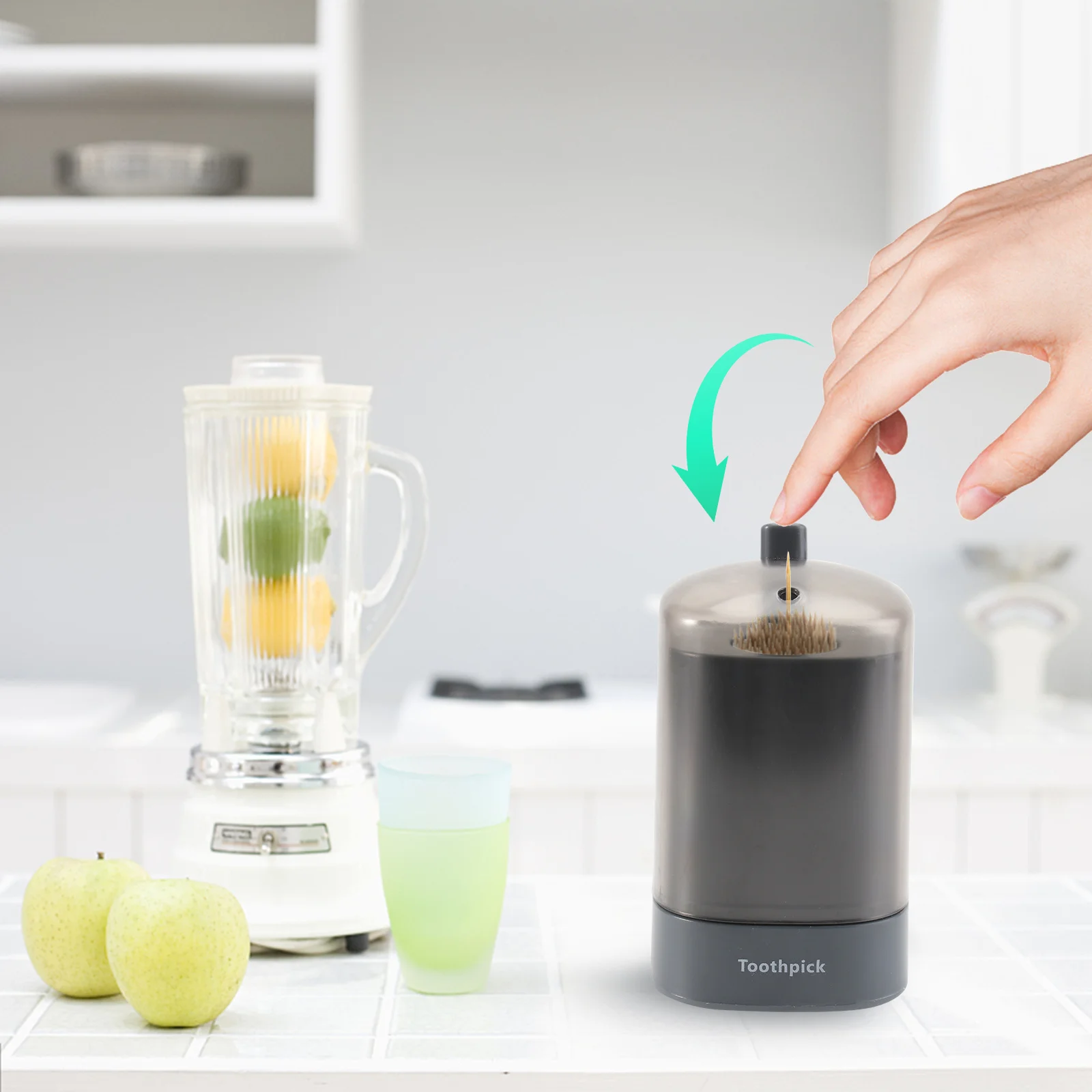 

Semi Automatic Toothpick Dispenser Plastic Holder Kitchen Storage Organizer Toothpick Box Portable Travel