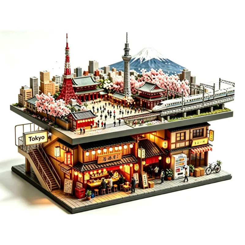 Japan Tokyo Metal Fridge Magnets Mount Fuji Souvenirs Tokyo Tower Izakaya Senso-ji Temple  Fridge Stickers Birthday Gifts