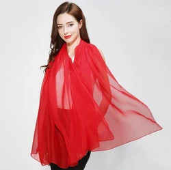 [BYSIFA] Women Summer 100% Natural Silk Beach Long Shawls Scarves Spring Fall Luxury Sexy Red Silk Scarf Headscarf Winter Scarve
