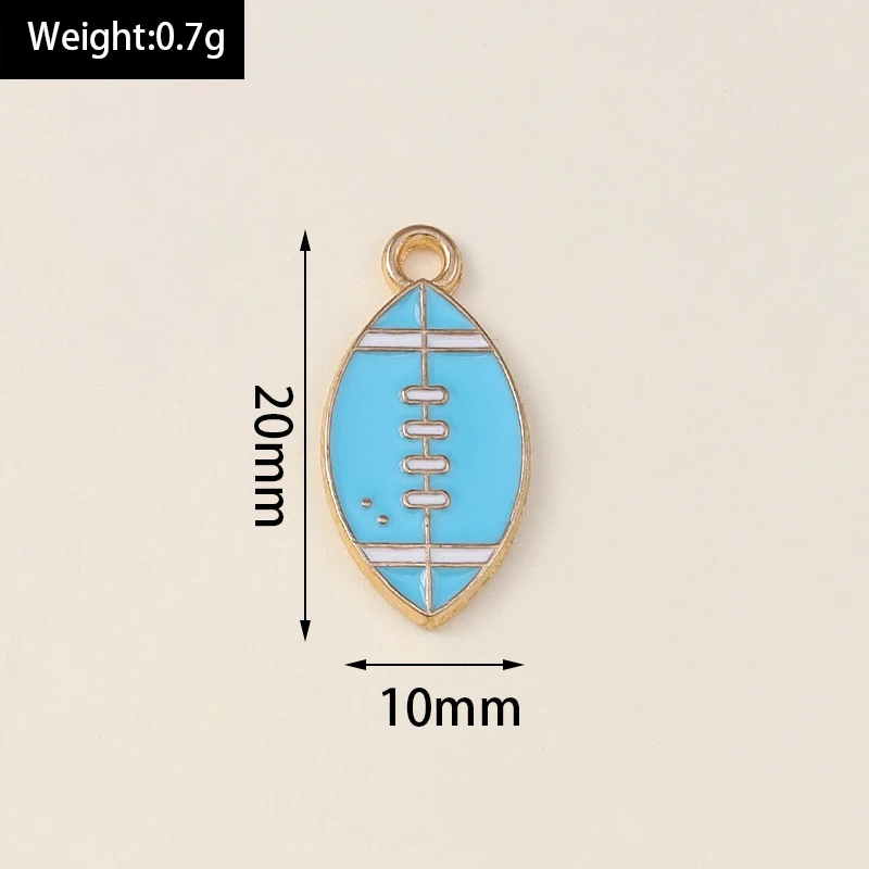 10 Stück niedliche Sport-Charms, Emaille-Rugby- und Basketball-Schuh-Charms für die Schmuckherstellung, Ohrringe, Anhänger, Halsketten, DIY-Bastelzubehör – Detail 10