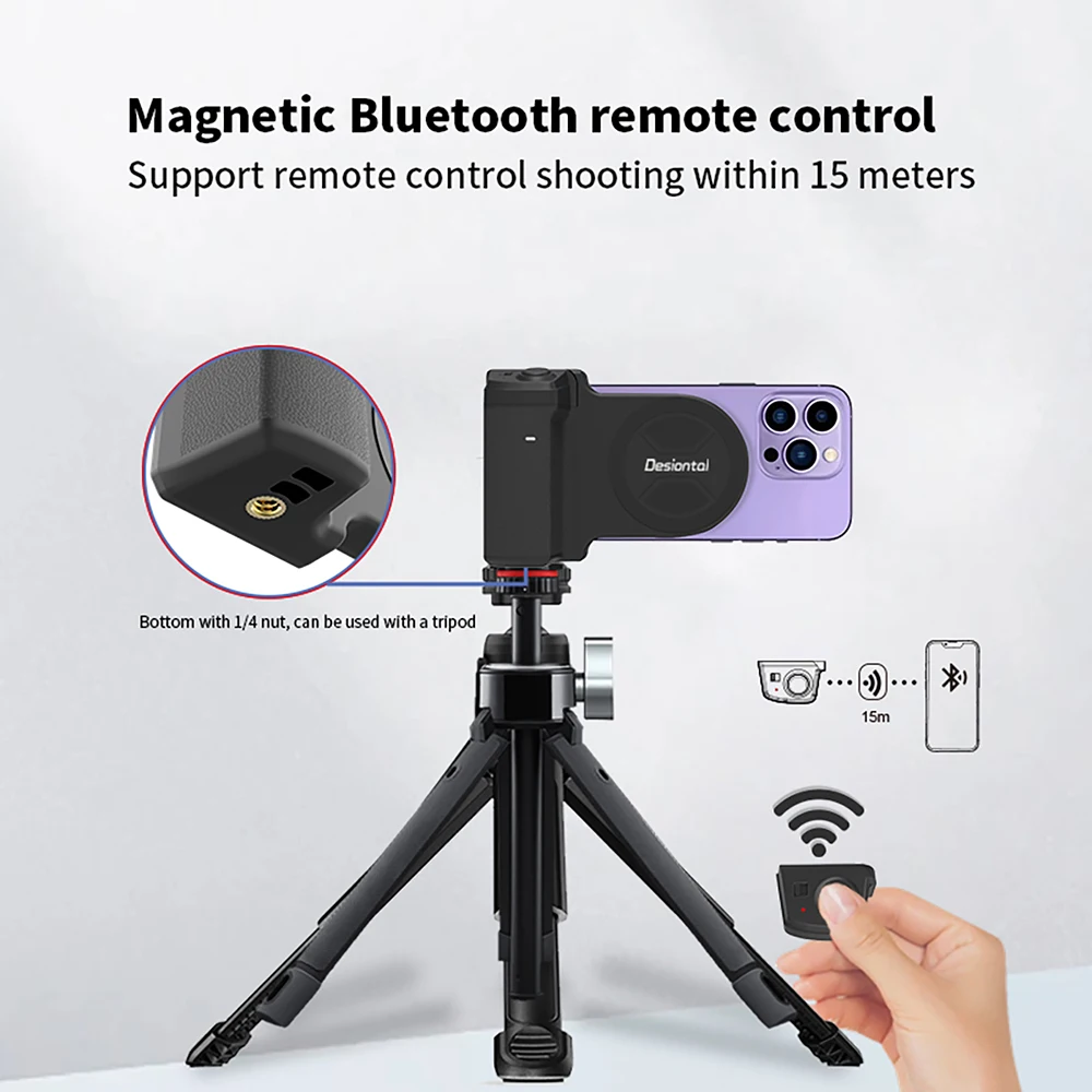 Alça de câmera magnética suporte de foto inteligente bluetooth telefone móvel anti-shake dispositivo selfie desktop carregamento sem fio suporte do telefone