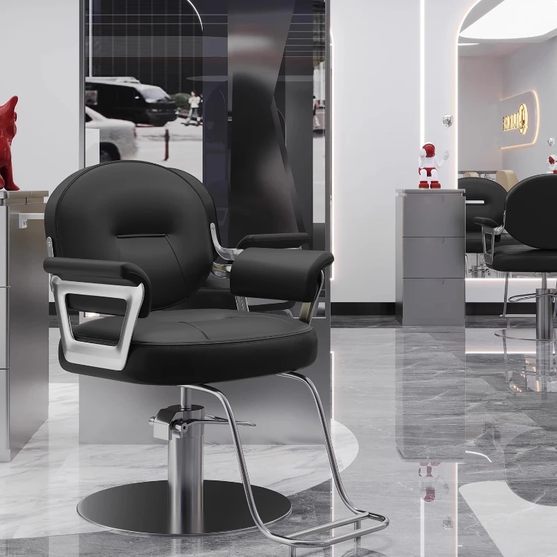 

Foldable Backrest Luxury Barber Chairs Relax Accent PU Leather Adjustable Barber Chairs Hair Dyeing Salon Furniture Stoel Lslfy