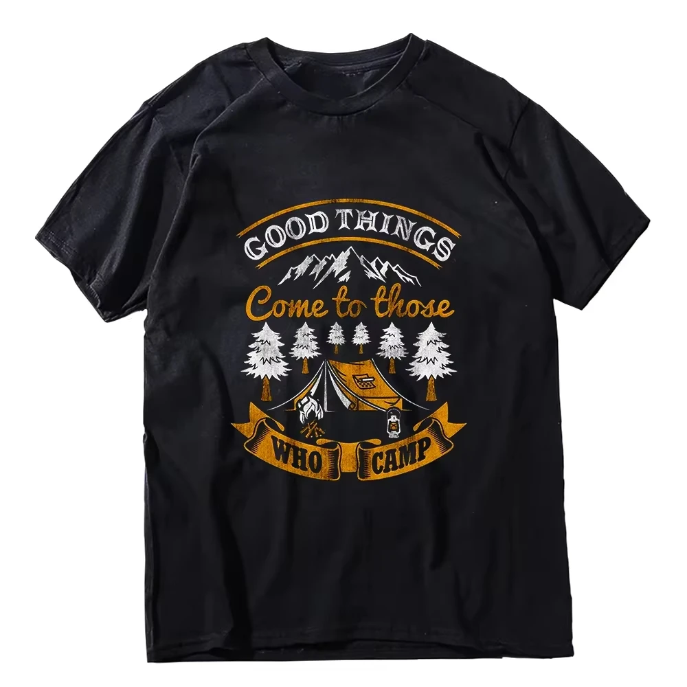 

Summer 2025 New Coolmind YA005 exclusive graphic camping lover men Tshirt big size cool men tshirt o-neck unisex tee shirts tops