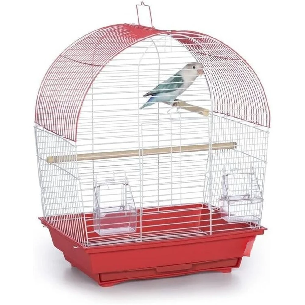 

Durable Metal Bird Cage with Spacious Interior and Convenient Coral Dome Top