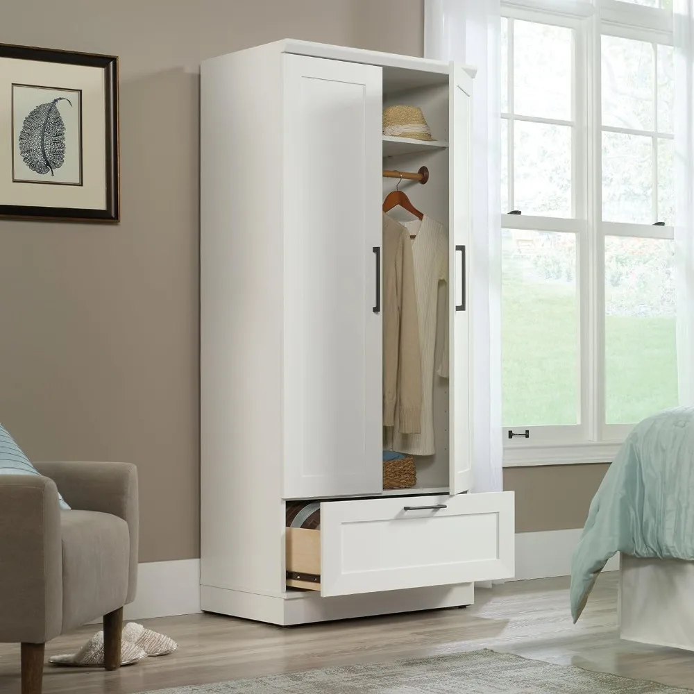 

Furniture - Wardrobe, L :29.06" X W :20.95" X H :71.18", Soft White Finish - Wardrobe Organizer - Closet Organizer
