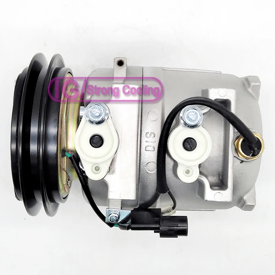 DKV14C Auto AC Compressor For Hyundai-1 R225-7 Excavator PN: 11N6-90040 1Grooves