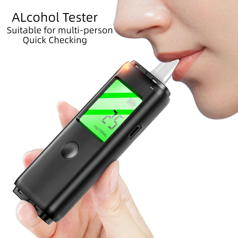 Professional Breath Alcohol Tester, LED Display Automatic Breathalyzer Alcohol Test, Rechargeable Alcohol Tester Tools