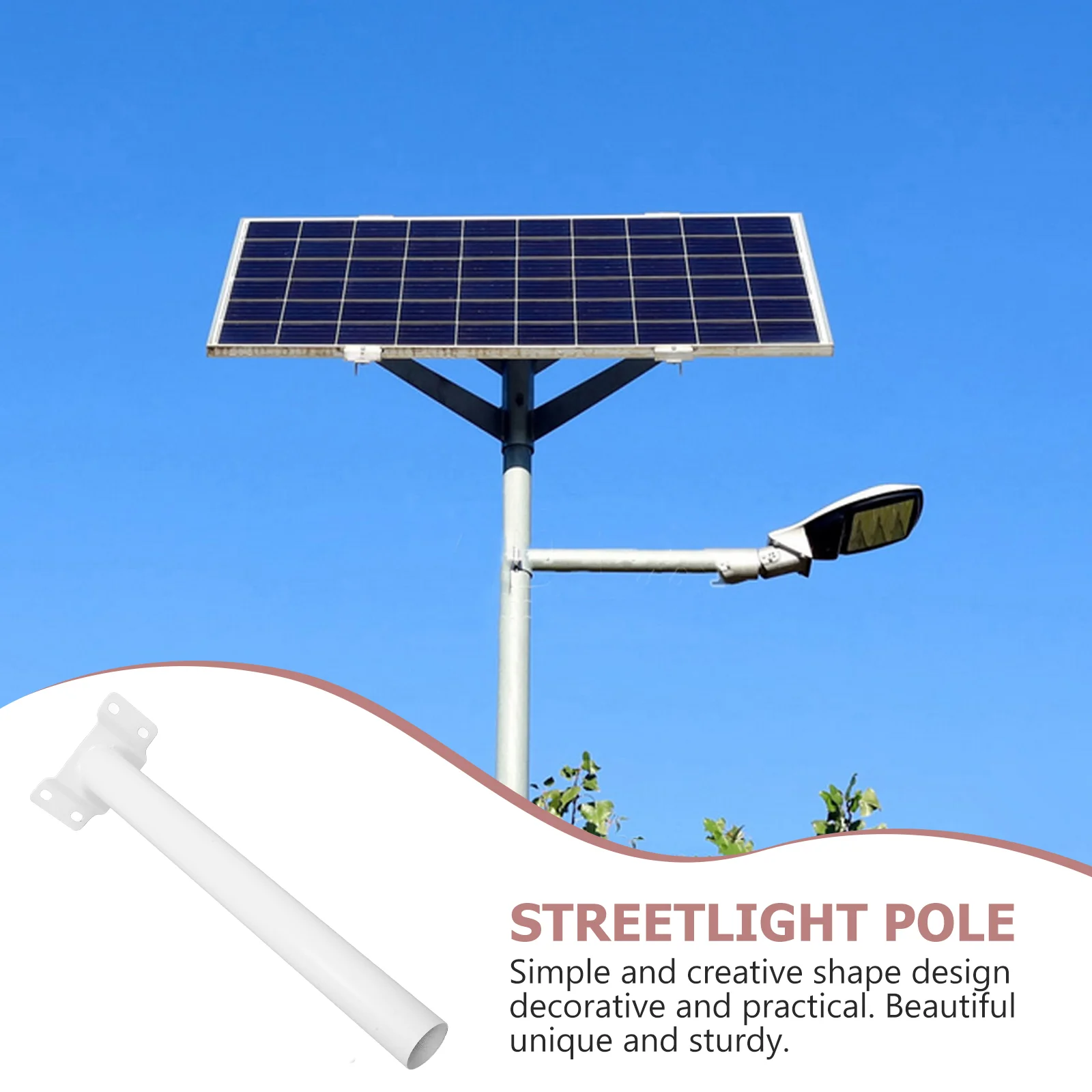 Soporte de farola Solar, montaje en poste de punto, Hardware de montaje, brazo de lámpara para iluminación de pared de acero