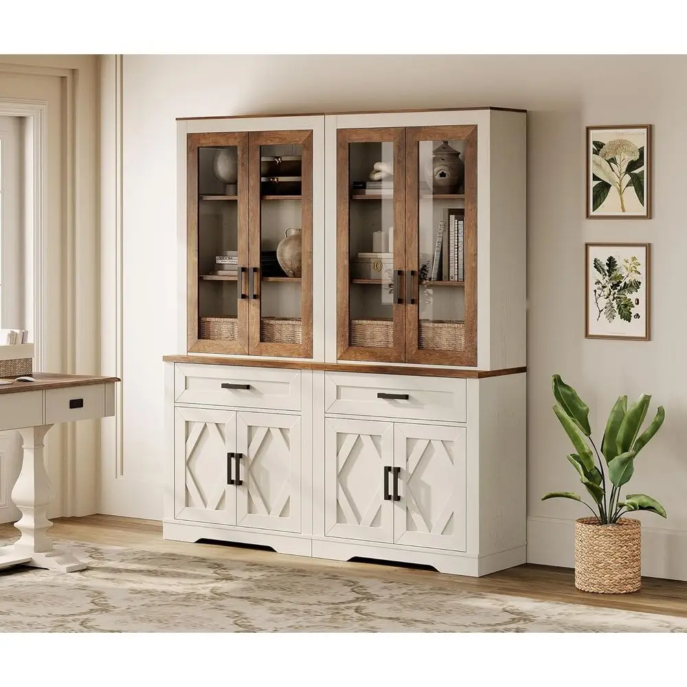 

Прочная 5-ярусная книжная полка из плексигласа, высота 73,3 с шкафом на дверях сарая, ширина 63 года, дубовая отделка для дома или офиса