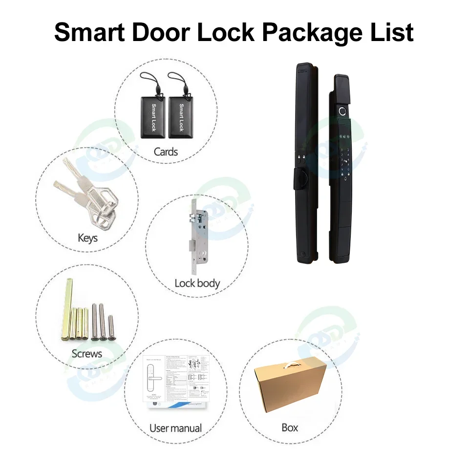 003 Tuya App-Controlled WiFi Smart Sliding Door Lock 3D Face & Fingerprint Recognition Automatic TTLock Intercom Video Smart Loc