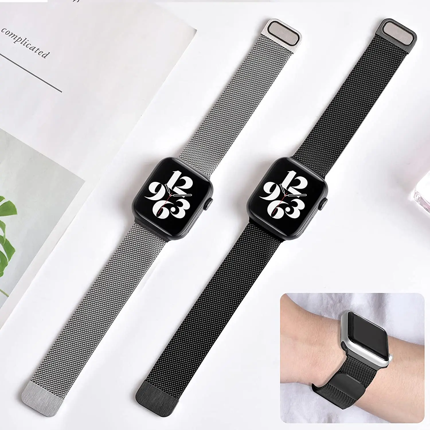 Metal Milanese Loop Strap For Apple Watch 49mm 45mm 44mm 42mm 41mm 40mm 38mm Magnetic Bracelet iWatch Ultra 8 7 6 5 4 3 SE Band