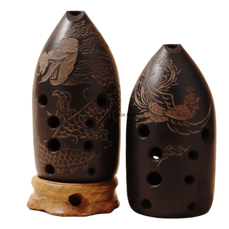 

8/10 Holes Chinese Ancient Xun Professional Pottery Ocarina Music Flute F Tone Beginner Practice Traditional Musical Instruments