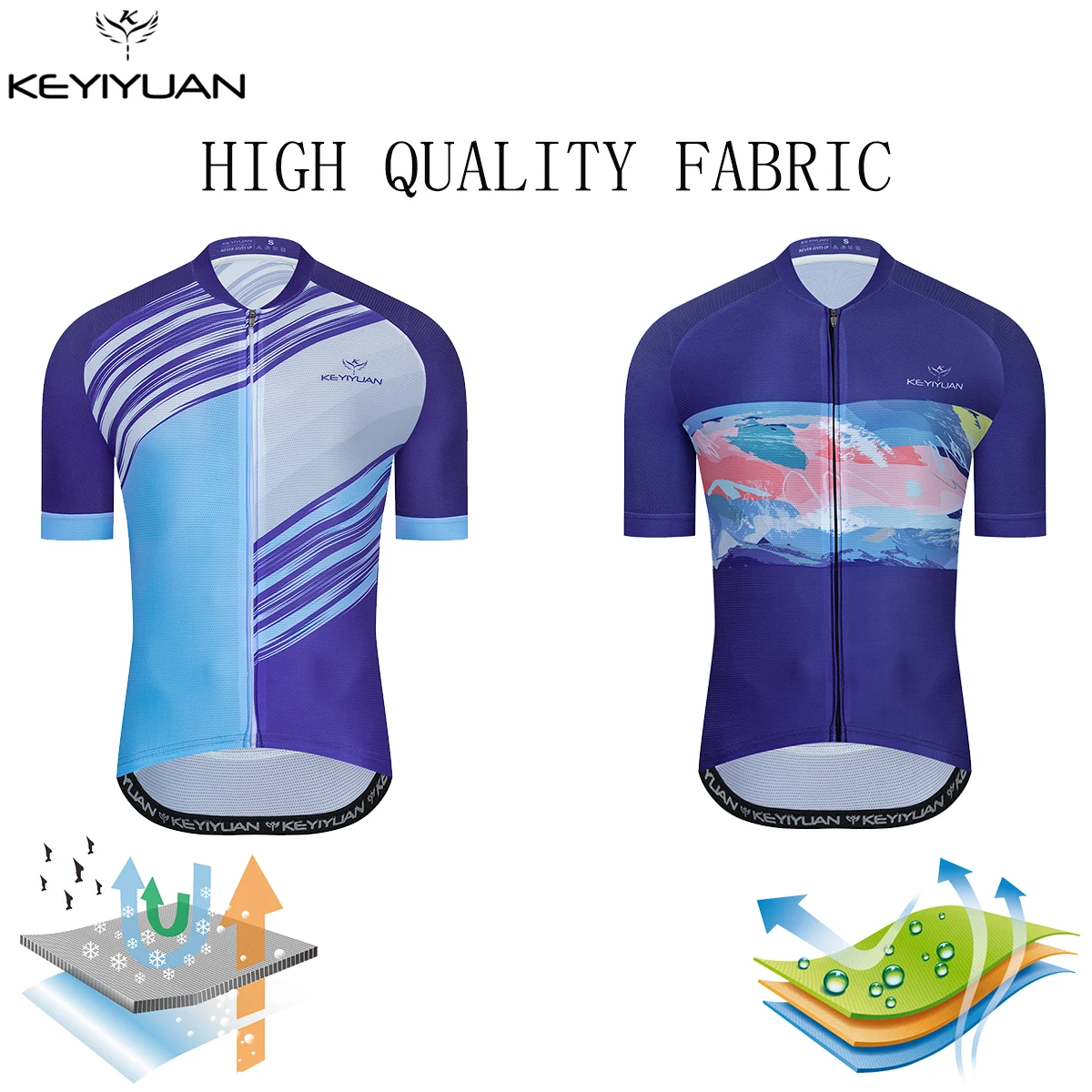 

KEYIYUAN New Men Short Sleeve Cycling Jersey Tops Summer Triathlon Bike Shirt Bicycle Clothes Maillot Cyclisme Homme