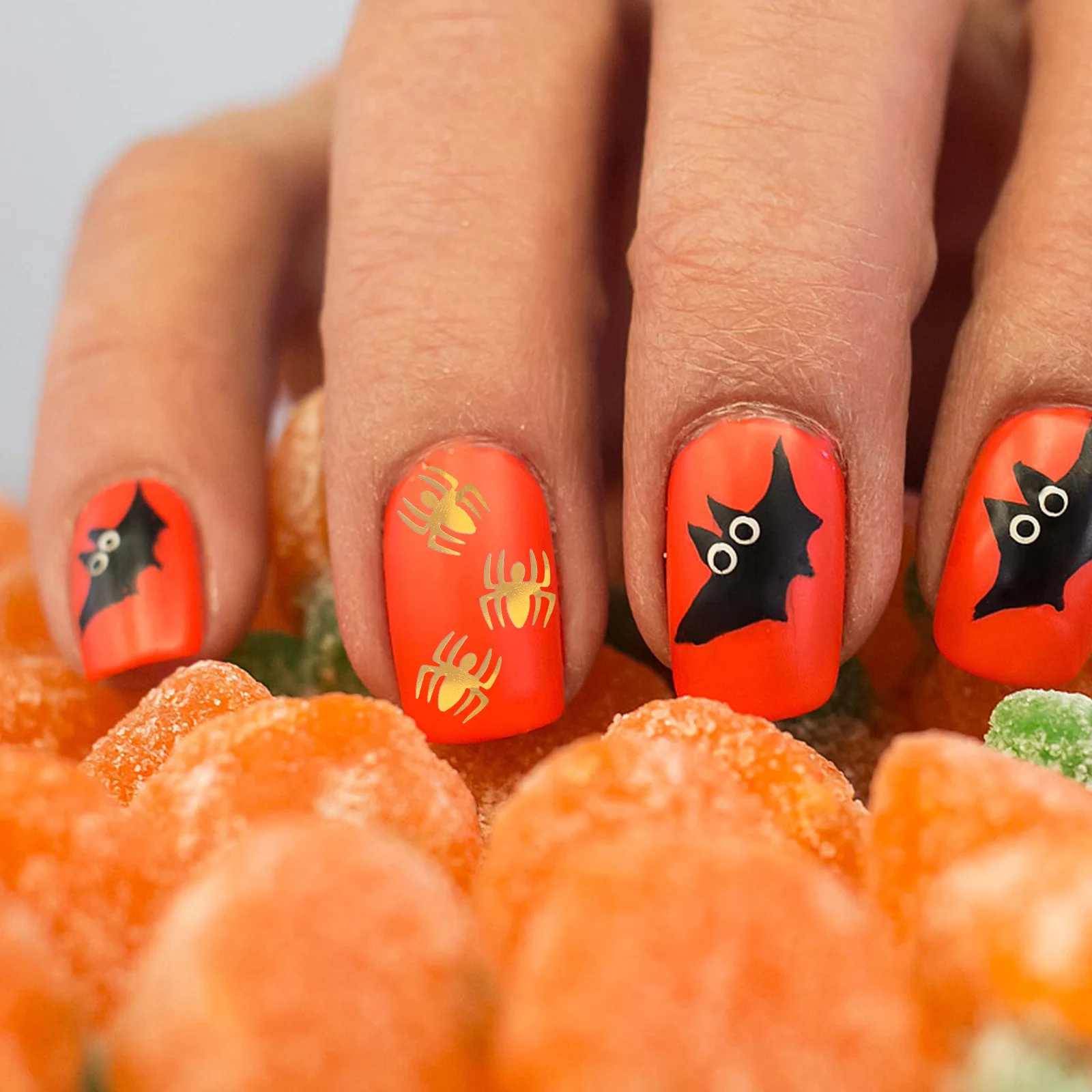 

3 Boxes Halloween Nail Stickers Variety Sequins Manicure Decals Easy Use Nail Decor for Party Holiday Events Manicure Sticker