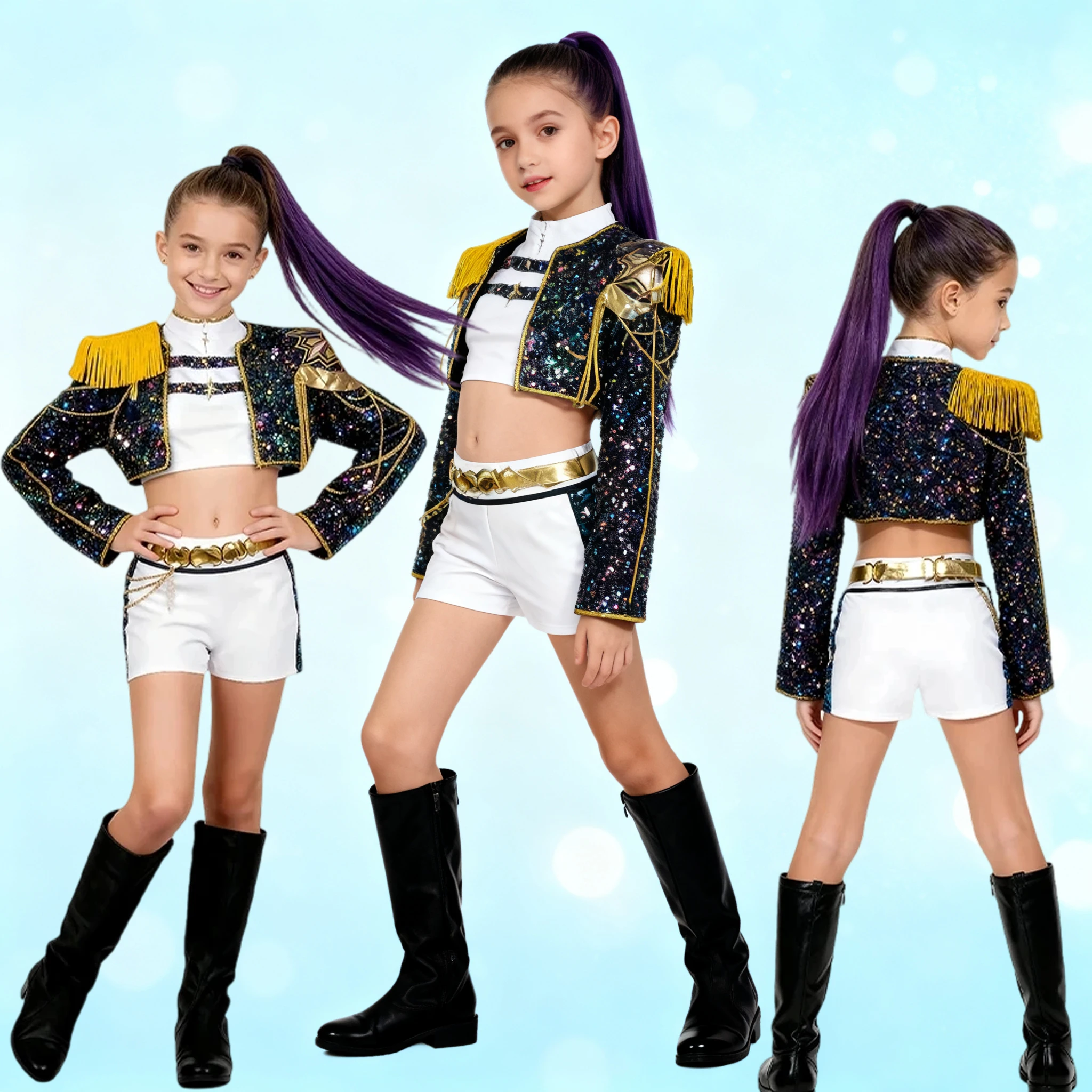 

K-pop Rumi Zoey Cosplay Huntrix Costume 3D Print Demon Hunters Mira Stage Costumes Halloween Party Clolthes Set