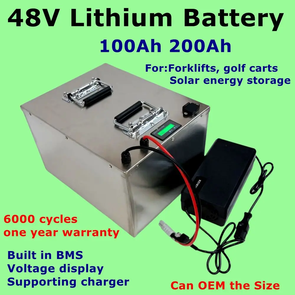 

Литий-ионный аккумулятор CZ-48V 100Ah 200Ah с BMS для 4800w 9600w, инверторные солнечные панели мотоцикла, вилочный погрузчик, авто для гольфа + зарядное устройство