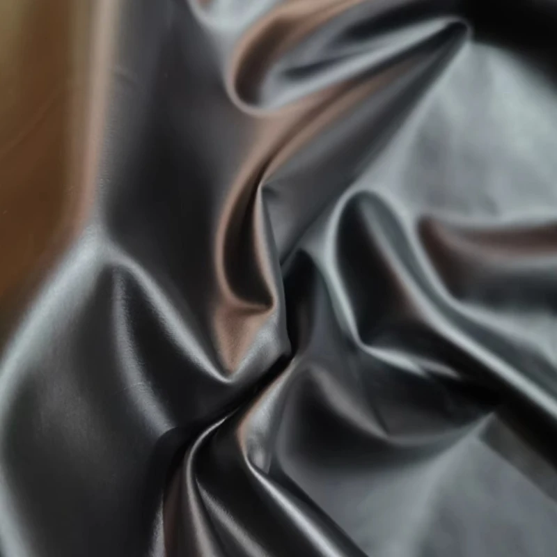 

Faux Leather Fabric Black Stretch Matte Lambskin Soft Shaping Pants Yoga Gym Activewear Performance Athleisure Holiday Material