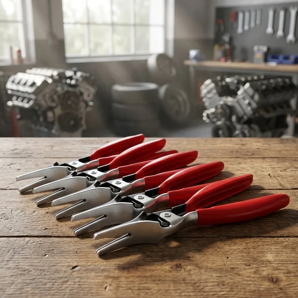 Hose Removal Pliers 5 Pieces for Automotive Fuel and Vacuum Lines Engine Bay Access Tool for non Scratch Jaw Carbon Steel Build