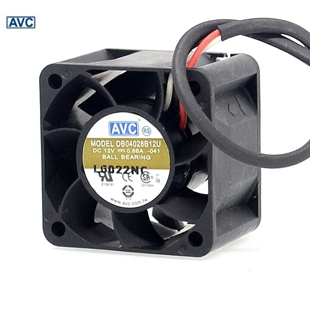 

1Pcs 4028 40mm Double Ball Bearing Fan DB04028B12U 1U Server Chassis Cooling Fan 12V 0.66A 40*40*28mm For AVC