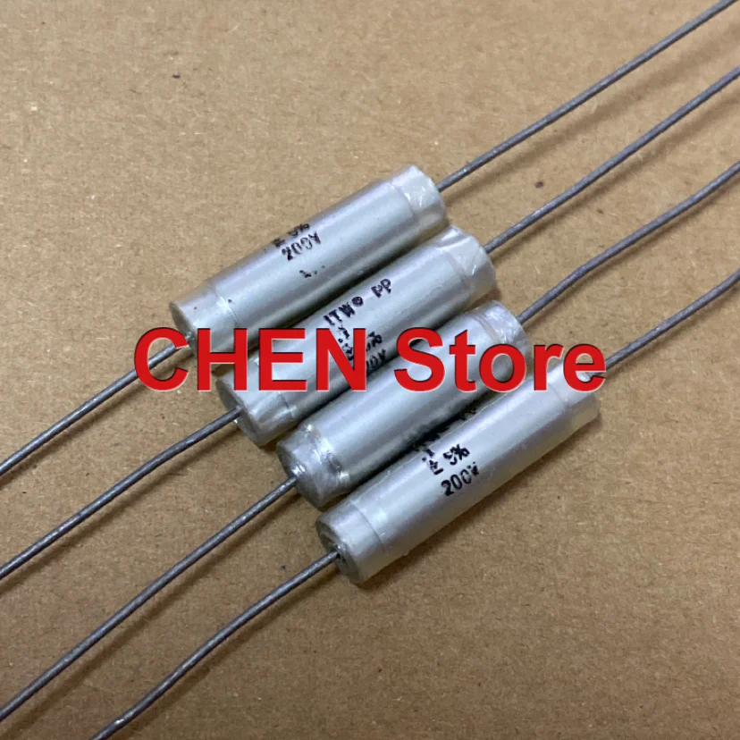 10PCS/lot original ITW 0.1UF 200V 5% 6X25MM 104 100NF Tin film tin foil guitar axial capacitor free shipping