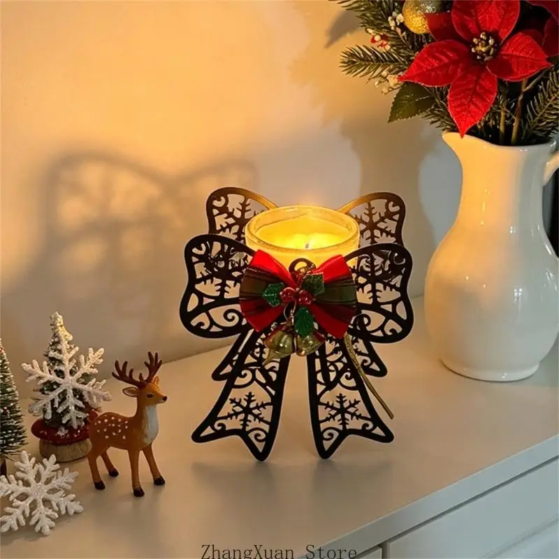 Handgefertigte Metall-Kerzenhalter, Weihnachtskerzenhalter, Kerzenhalter, festliche Tischdekoration für die festliche Jahreszeit – Detail 3