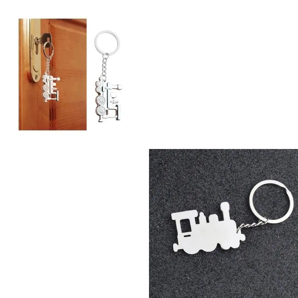 91AF Classical Train Design Alloy Keychain Compact And Stylish Organiser Pendant Charm For Bags Or Accessories