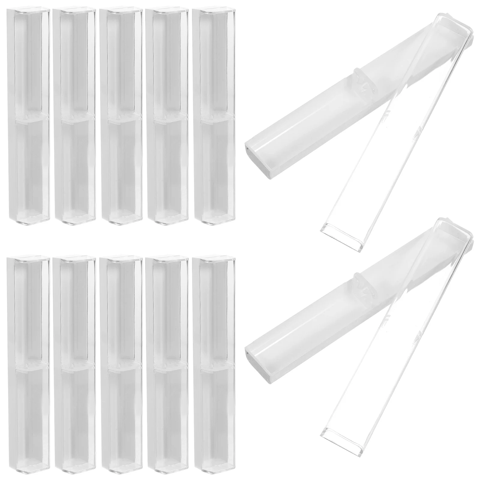 

12 Pcs Pen Case Plastic Box Storage Empty Boxes White Travel Single