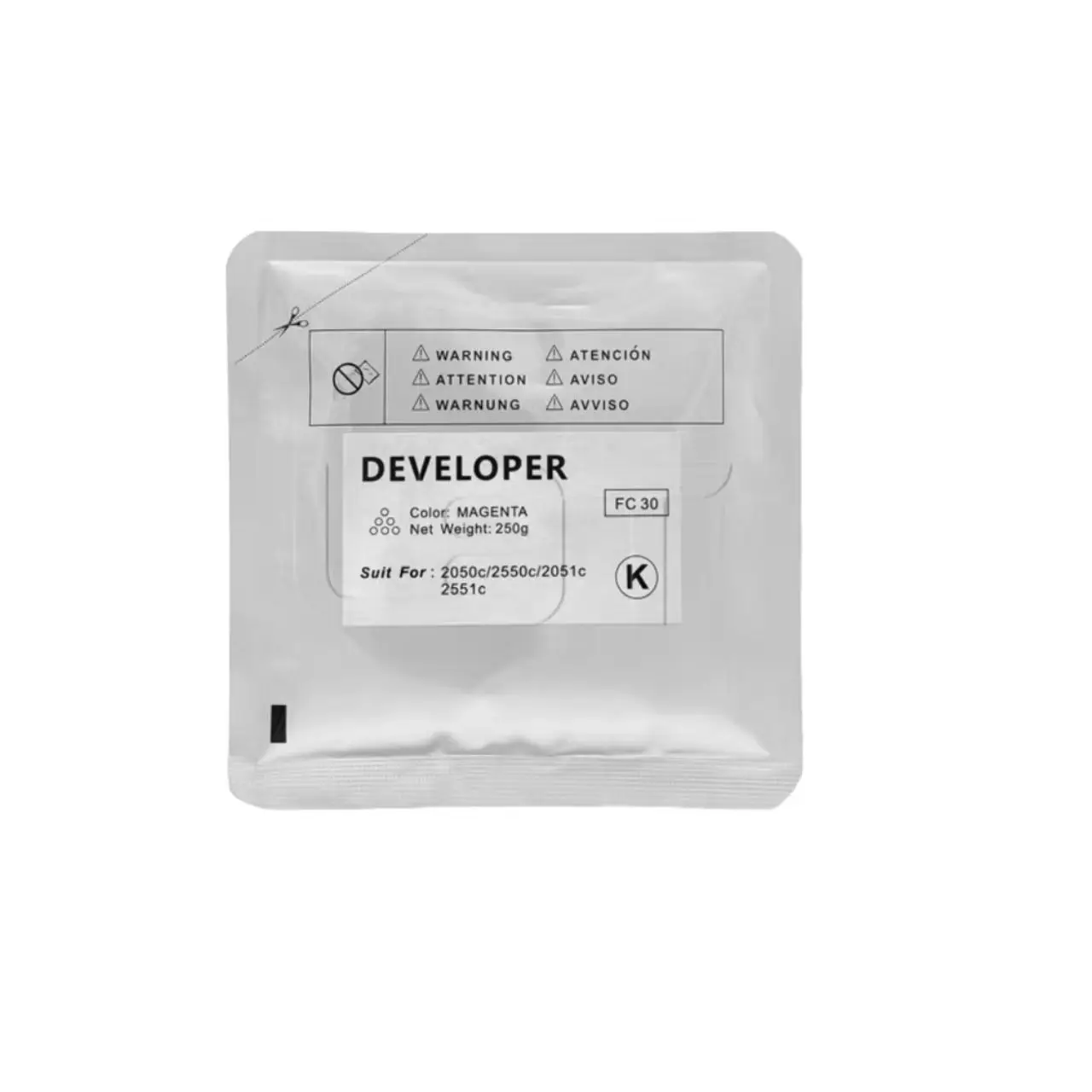 For Ricoh Aficio MP C2030 C2050 C2010 C2550 C2530 C2051 C2551 developer Iron Powder 225g Bag Color BK C M Y