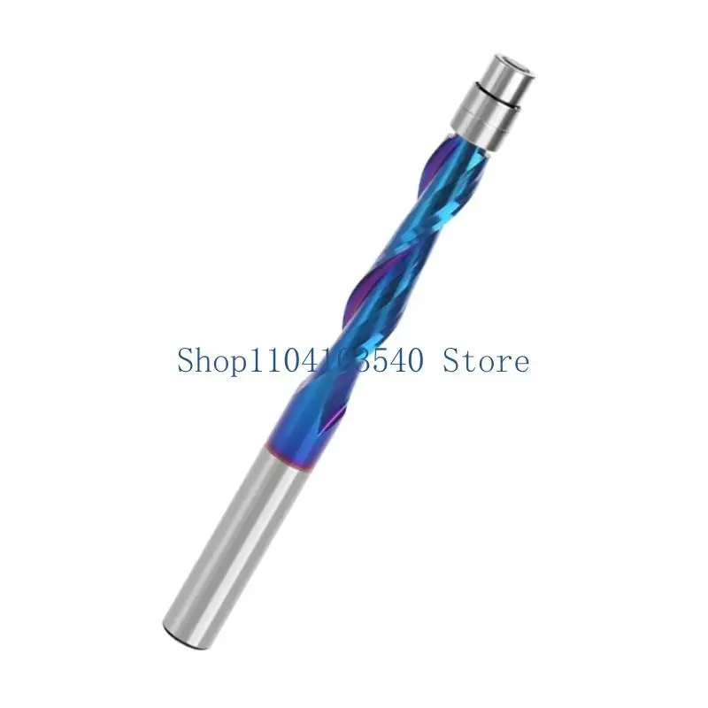 02DC Solid Carbides Spirals Flush Trim Routers Bit Routers Bit with 1/4in Shanks for Trimming of Door and Cabinets in Woodwor