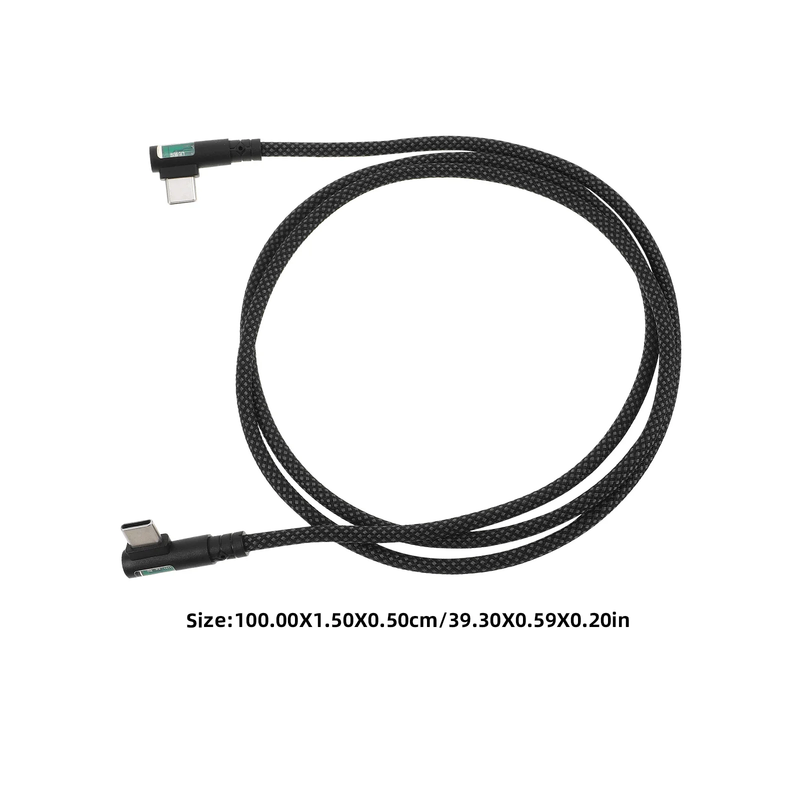 Línea de datos Cable USB de carga rápida Cable USB-c de doble codo de aleación de aluminio negro de ángulo recto