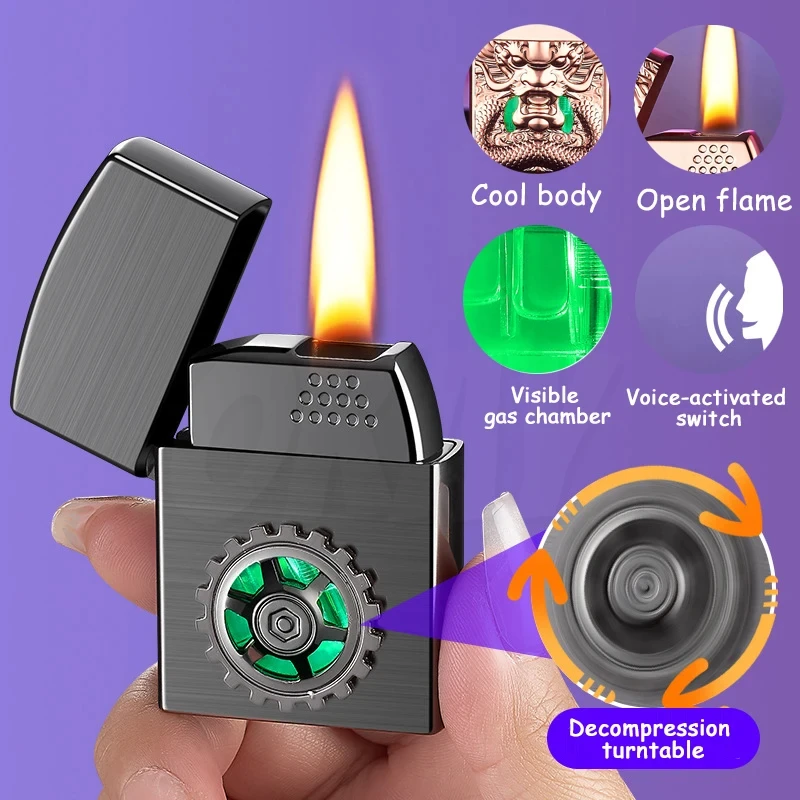 New Intelligent Voice-activated Switch Ignition Lighter Gas-electric Hybrid Cigarette Lighter Accessories Men's Gift