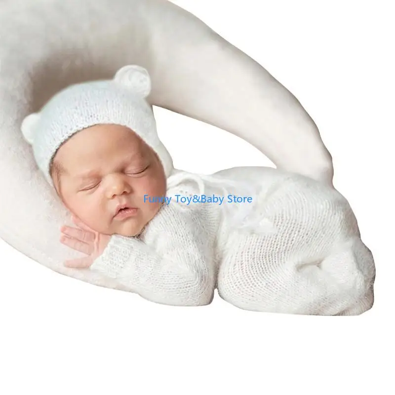 

C90B Baby Photo Prop Set Bodysuite с соответствующей шляпой идеально подходит для детских портретов